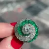 1.3ct Round Cut White Sapphire Swirl Engagement Ring