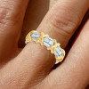 Round Cut White Sapphire Two Tone Knot Wedding Band