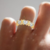 Round Cut White Sapphire Two Tone Knot Wedding Band