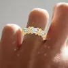 Round Cut White Sapphire Two Tone Knot Wedding Band