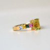 5ct Emerald Cut Light Green Sapphire Rainbow Engagement Ring
