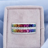 5.3ctw Princess Cut Rainbow Sapphire Wedding Band
