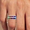 5.3ctw Princess Cut Rainbow Sapphire Wedding Band