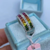 5.3ctw Princess Cut Rainbow Sapphire Wedding Band