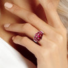 4CTW Oval and Round Cut Ruby Coctail Ring