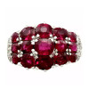 4CTW Oval and Round Cut Ruby Coctail Ring