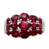 4CTW Oval and Round Cut Ruby Coctail Ring