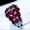 4CTW Oval and Round Cut Ruby Coctail Ring