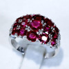 4CTW Oval and Round Cut Ruby Coctail Ring