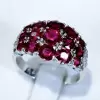 4CTW Oval and Round Cut Ruby Coctail Ring