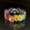 12ctw Pear Cut Rainbow Color Sapphire Eternity Ring