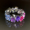 12ctw Pear Cut Rainbow Color Sapphire Eternity Ring