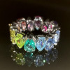12ctw Pear Cut Rainbow Color Sapphire Eternity Ring