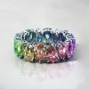 12ctw Pear Cut Rainbow Color Sapphire Eternity Ring