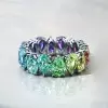 12ctw Pear Cut Rainbow Color Sapphire Eternity Ring