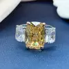 8ct Cushion Cut Champagne Sapphire Engagement Ring