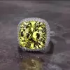 12ct Halo Cushion Cut Paved Ring
