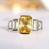 6.7ct Radiant Cut Yellow Sapphire Engagement Ring