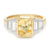 6.7ct Radiant Cut Yellow Sapphire Engagement Ring