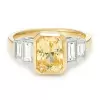 6.7ct Radiant Cut Yellow Sapphire Engagement Ring