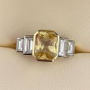 6.7ct Radiant Cut Yellow Sapphire Engagement Ring