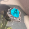 14ct Pear Cut Paraiba Tourmaline Cocktail Ring