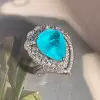 14ct Pear Cut Paraiba Tourmaline Cocktail Ring