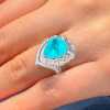 14ct Pear Cut Paraiba Tourmaline Cocktail Ring