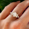 2.5ct Oval Cut Cluster Sidestone Engagement Ring