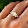 2.5ct Oval Cut Cluster Sidestone Engagement Ring