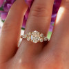 2.5ct Oval Cut Cluster Sidestone Engagement Ring