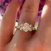 2.5ct Oval Cut Cluster Sidestone Engagement Ring