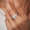 2.5ct Oval Cut Cluster Sidestone Engagement Ring
