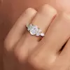 2.5ct Oval Cut Cluster Sidestone Engagement Ring