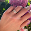 2.5ct Oval Cut Cluster Sidestone Engagement Ring