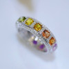 6ctw Princess Cut Rainbow Color Sapphire Eternity Ring