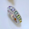 6ctw Princess Cut Rainbow Color Sapphire Eternity Ring