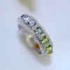 6ctw Princess Cut Rainbow Color Sapphire Eternity Ring