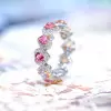 8ctw Pink and Champagne Sapphire Eternity Ring