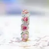 8ctw Pink and Champagne Sapphire Eternity Ring