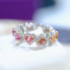 8ctw Pink and Champagne Sapphire Eternity Ring