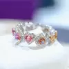 8ctw Pink and Champagne Sapphire Eternity Ring