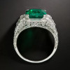 Art Deco 4.6ct Asscher Cut Emerald Engagement Ring