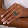 Art Deco 4.6ct Asscher Cut Emerald Engagement Ring