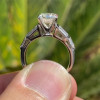 2ct Emerald Cut White Sapphire Vintage Engagement Ring