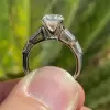 2ct Emerald Cut White Sapphire Vintage Engagement Ring