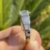 2ct Emerald Cut White Sapphire Vintage Engagement Ring