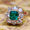 4ct Octagon-shaped Emerald Vintage Engagement Ring 