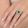 4ct Octagon-shaped Emerald Vintage Engagement Ring 