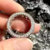 9CTW Princess Cut Rainbow Sapphire Eternity Ring